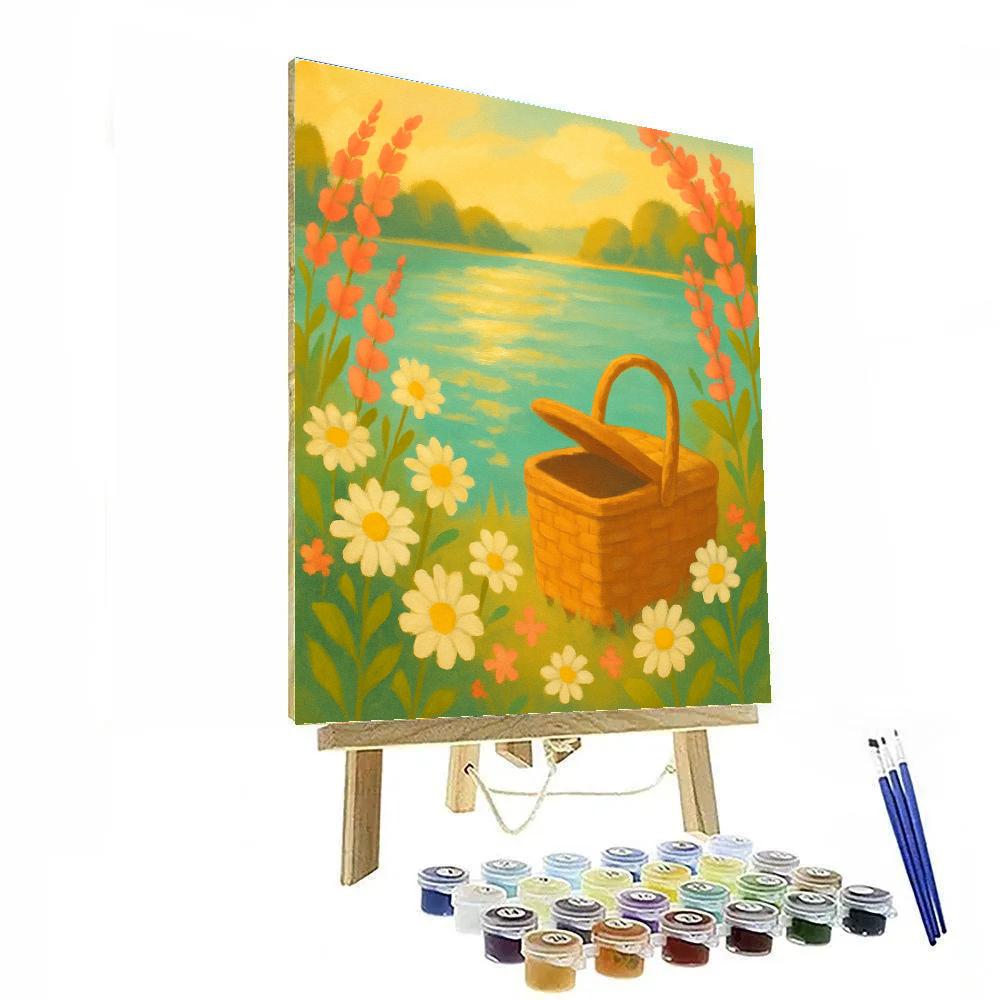 Wildflower Ring Around Summer Lake Numbered painting kits