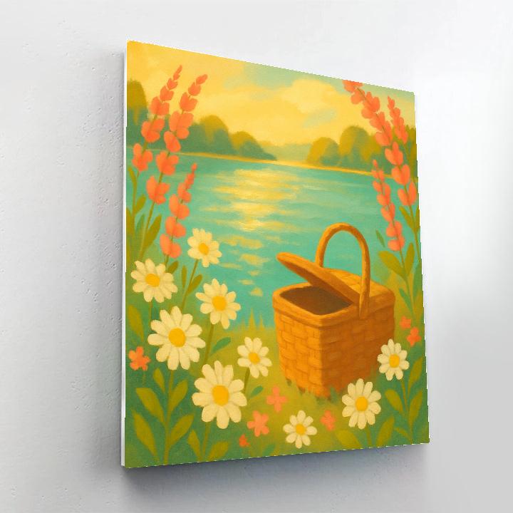 Wildflower Ring Around Summer Lake Numbered painting kits