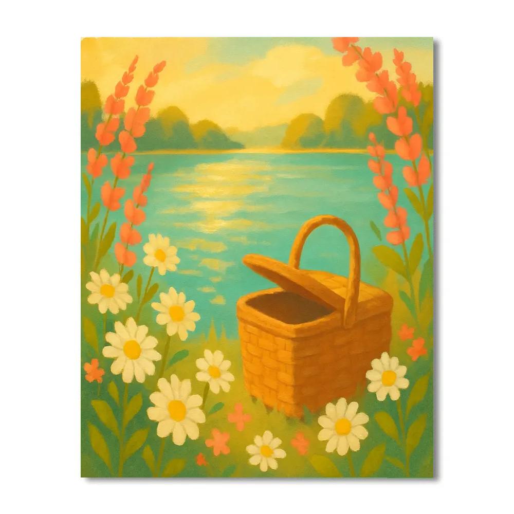 Wildflower Ring Around Summer Lake Numbered painting kits