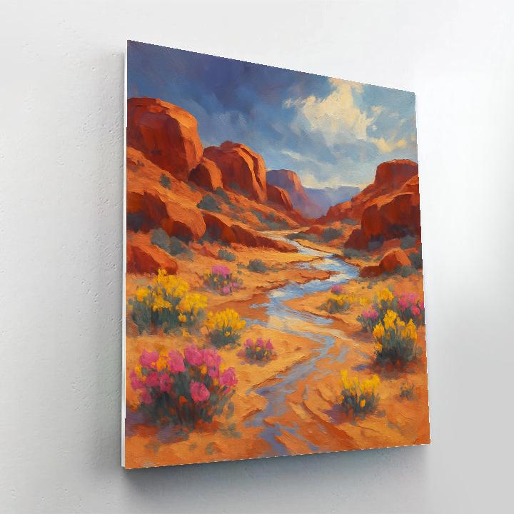 Desert Bloom Wash After Storm painting number kit