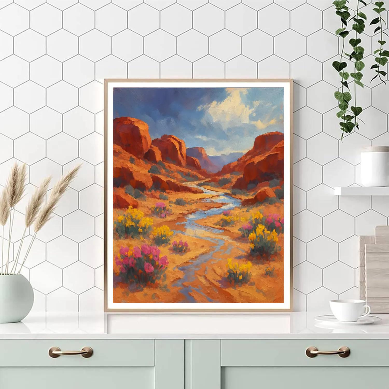 Desert Bloom Wash After Storm painting number kit