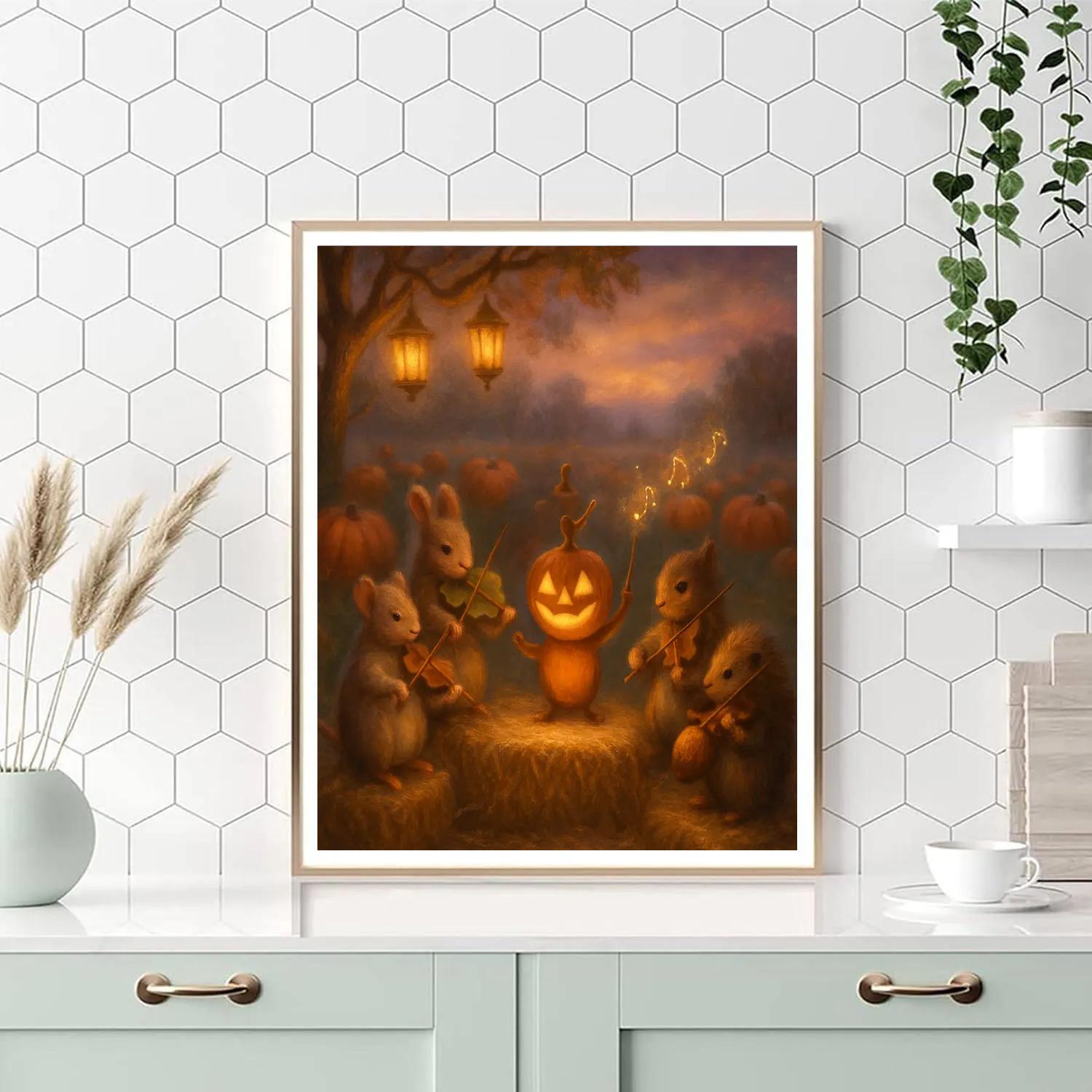 The Pumpkin Patch Orchestra At Dusk Paint by numbers kits