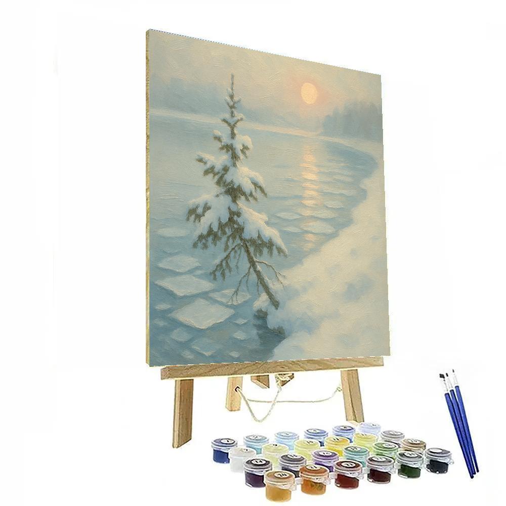 Winter Quiet At The Frozen Inlet Paint by numbers kits