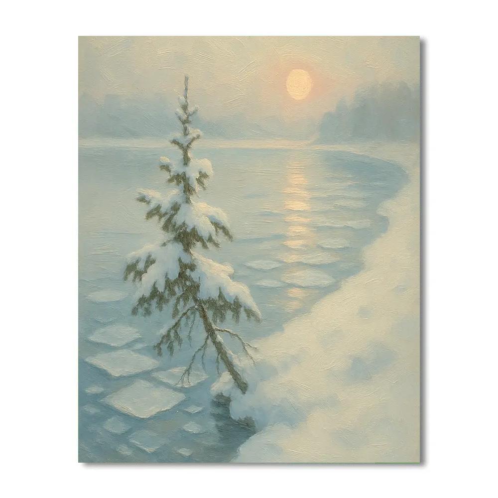 Winter Quiet At The Frozen Inlet Paint by numbers kits