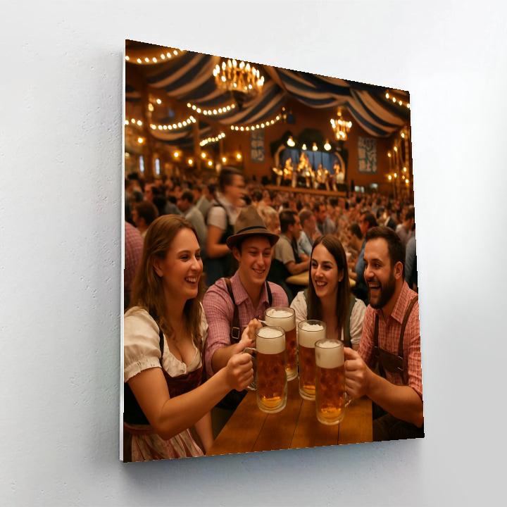 Oktoberfest Beer Tent In Munich Evening Toast paint by number