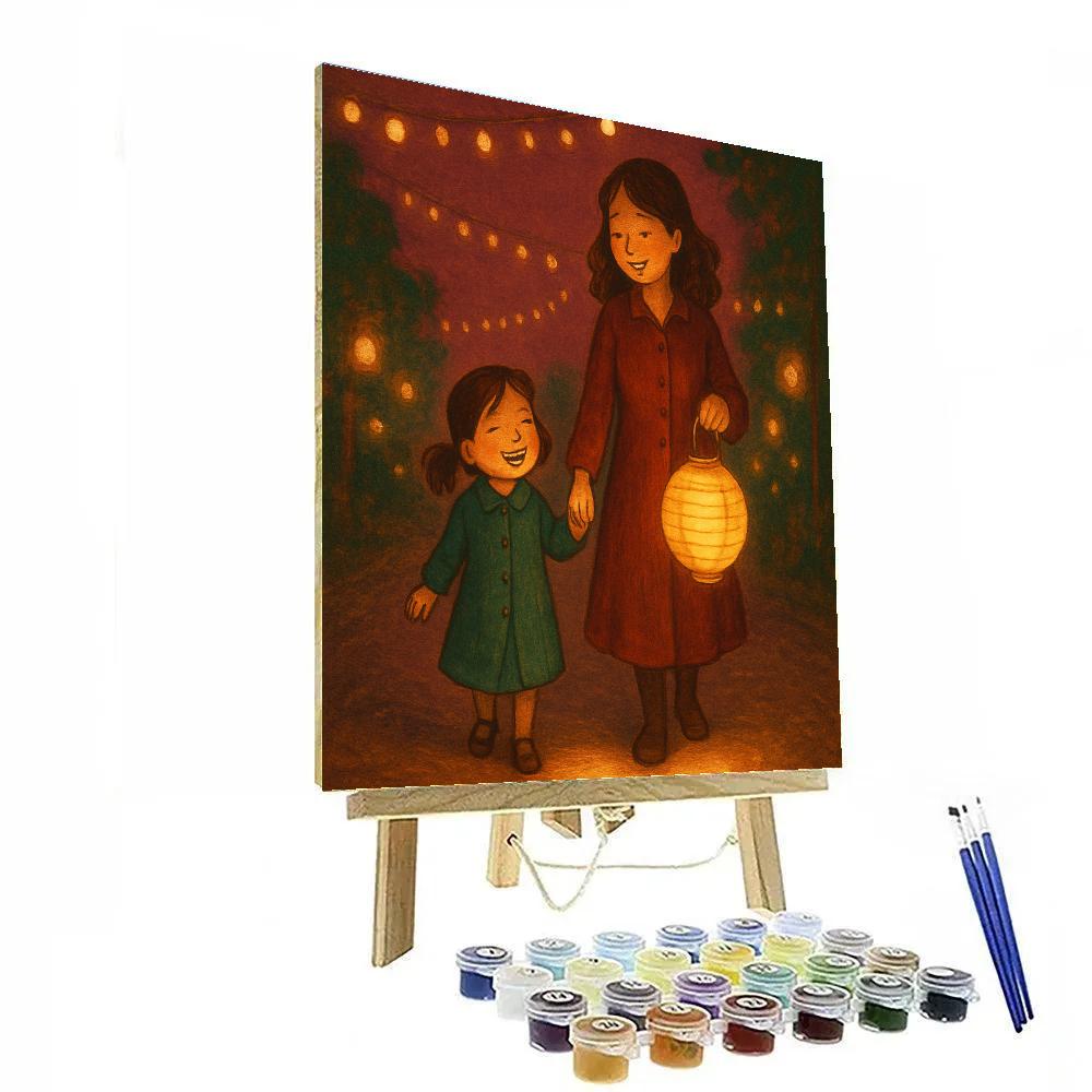 Festival Lantern Walk Together paint by color