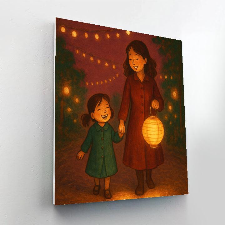 Festival Lantern Walk Together paint by color