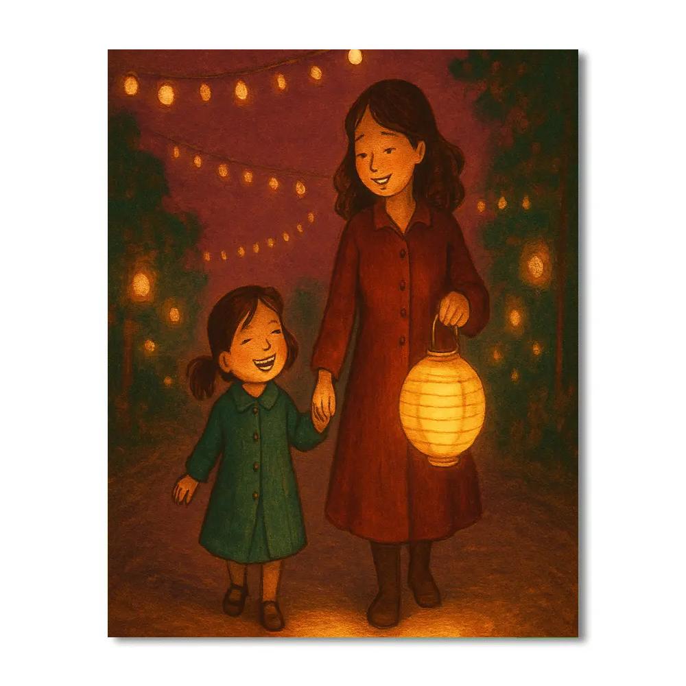 Festival Lantern Walk Together paint by color