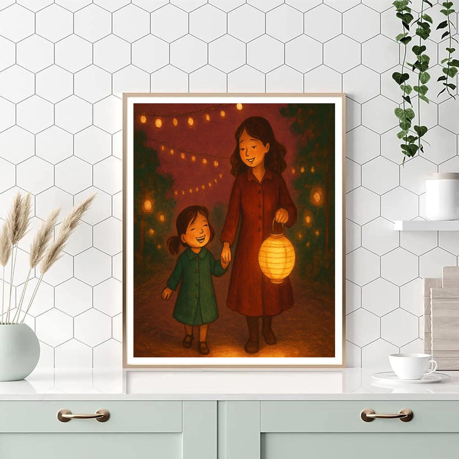 Festival Lantern Walk Together paint by color