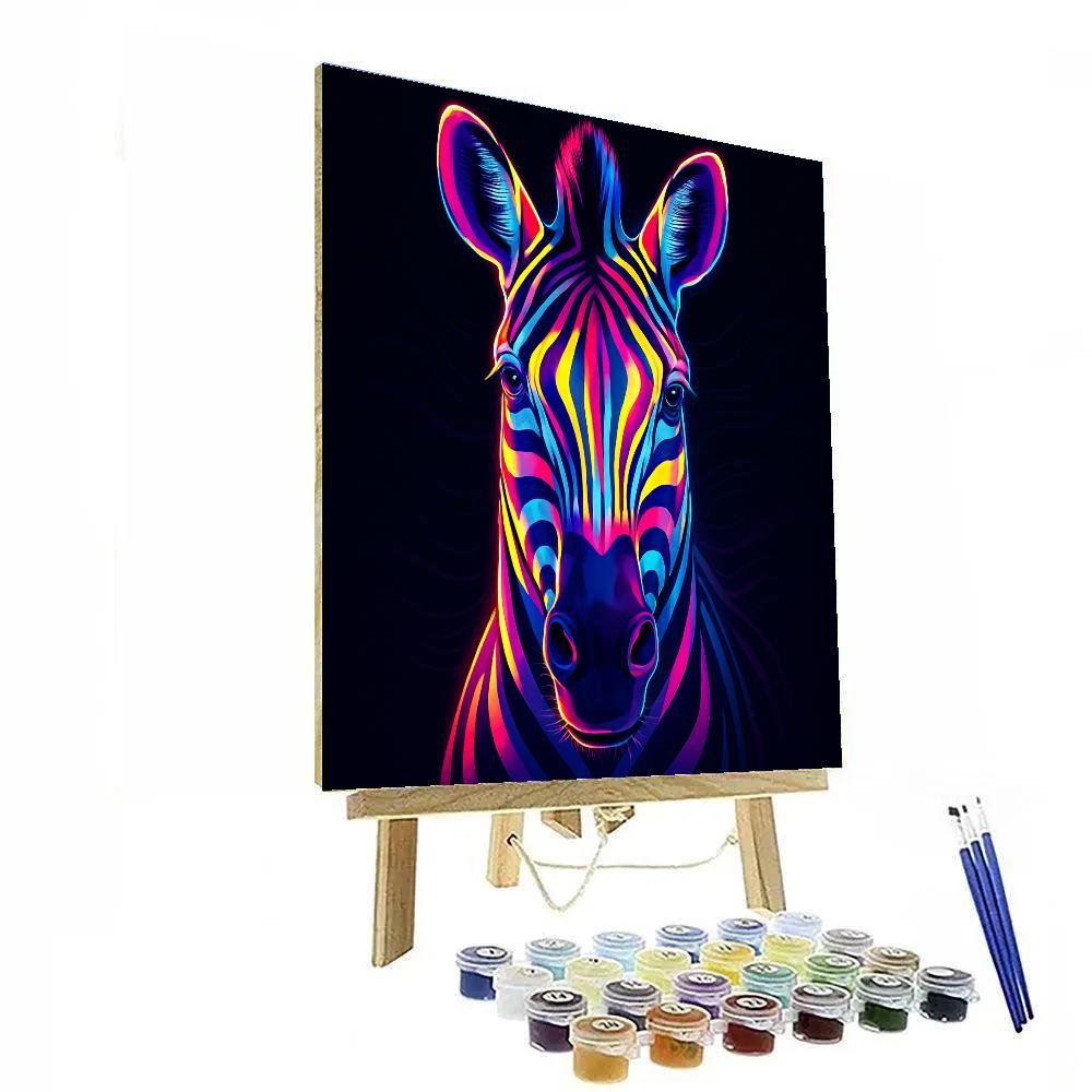 Midnight Mirage Zebra Painting by numbers kit