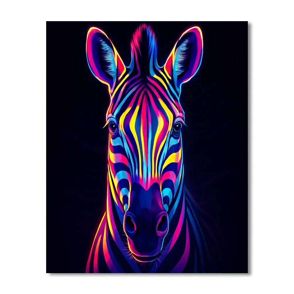 Midnight Mirage Zebra Painting by numbers kit