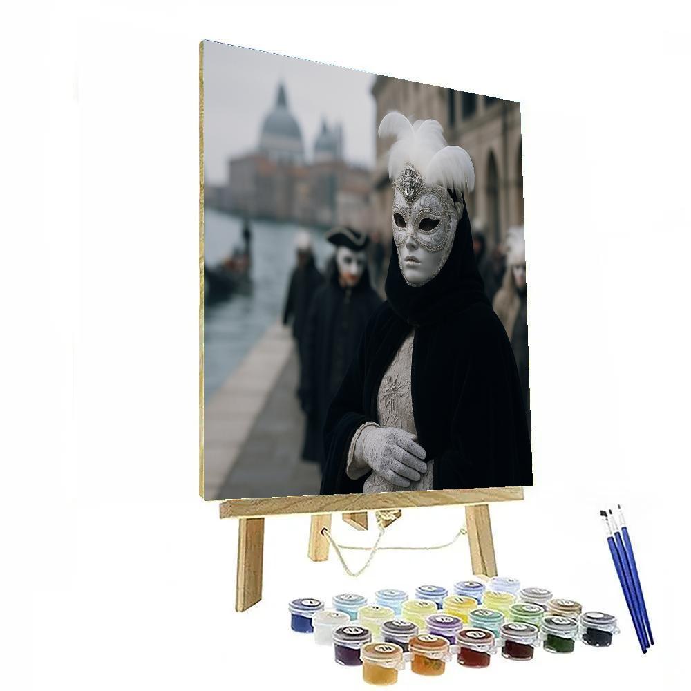 Venice Carnival Masked Stroller Near St Marks Square DIY paint by numbers