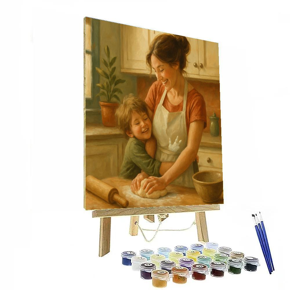 Cooking Lesson Floury Hug Painting by numbers kit