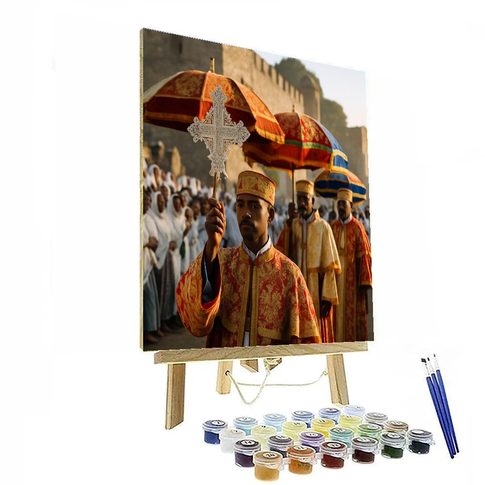 Timkat Epiphany Procession At Fasil Ghebbi Gondar DIY paint by numbers
