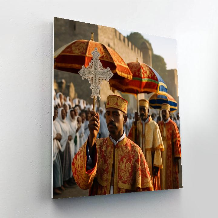 Timkat Epiphany Procession At Fasil Ghebbi Gondar DIY paint by numbers