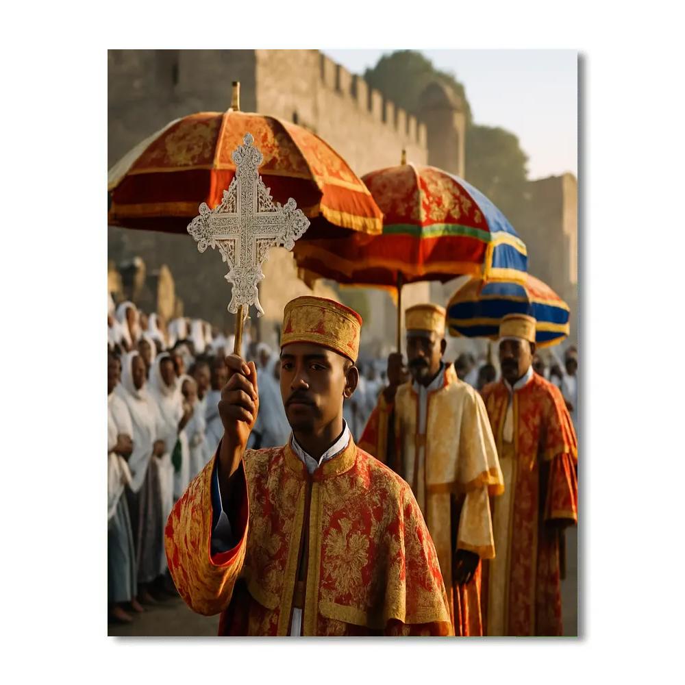 Timkat Epiphany Procession At Fasil Ghebbi Gondar DIY paint by numbers