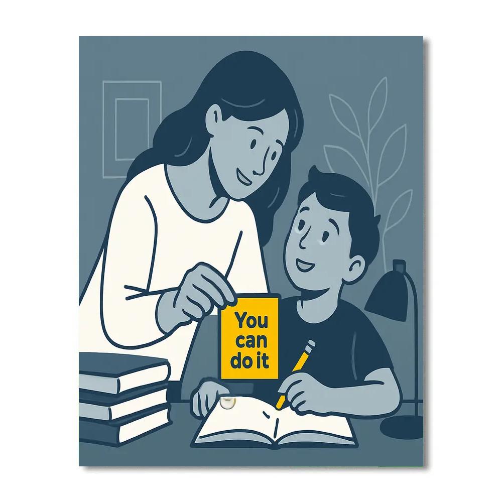 Study Desk Encouragement Note Paint by numbers art