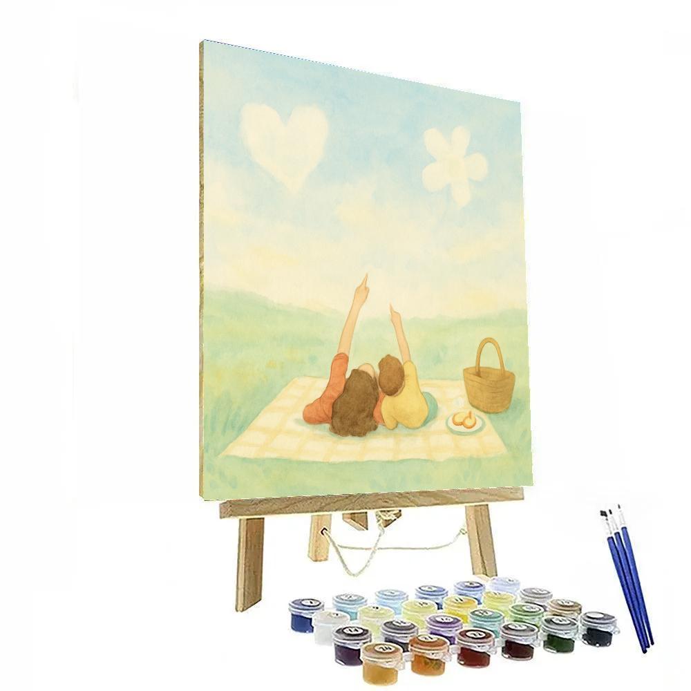 Picnic Quilt Cloud Watching Painting by numbers kit