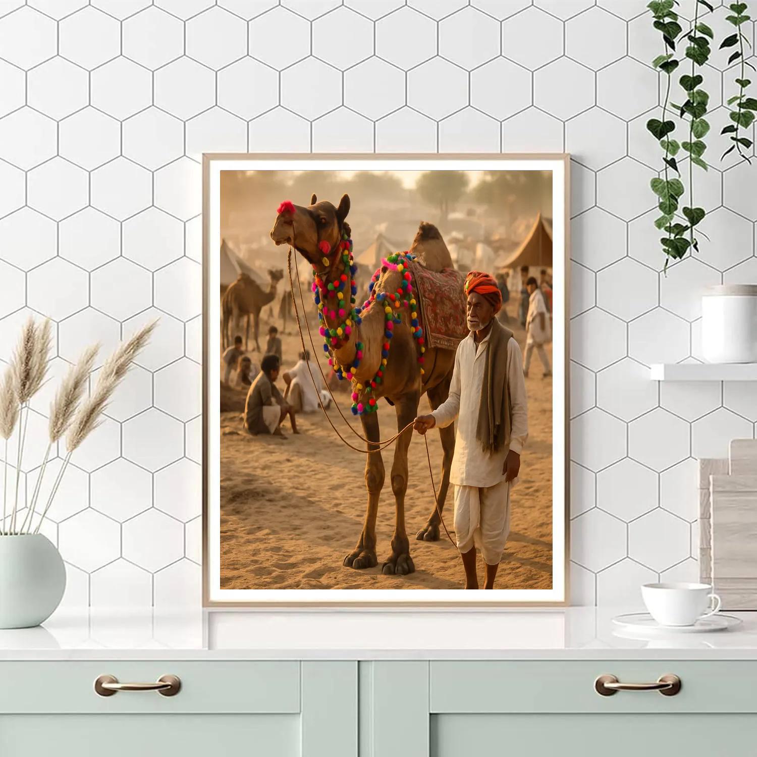 Pushkar Camel Fair Market Street Rajasthan painting number kit