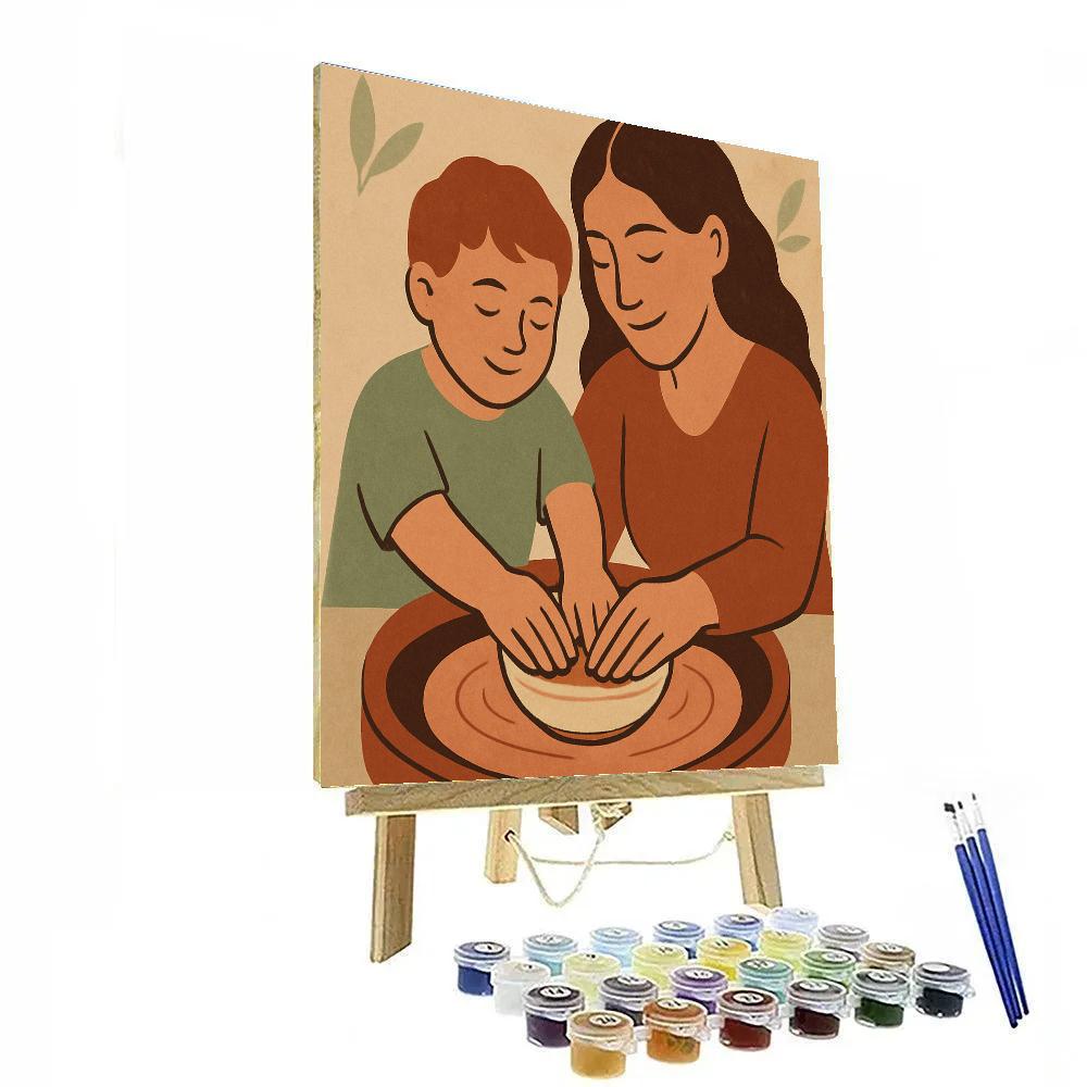 Handprint Clay Pot Keepsake Paint by numbers art