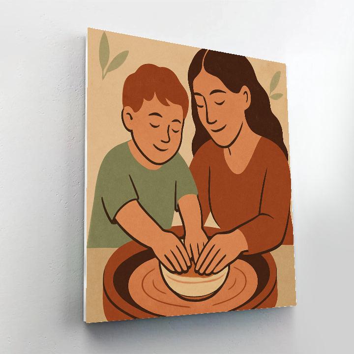 Handprint Clay Pot Keepsake Paint by numbers art
