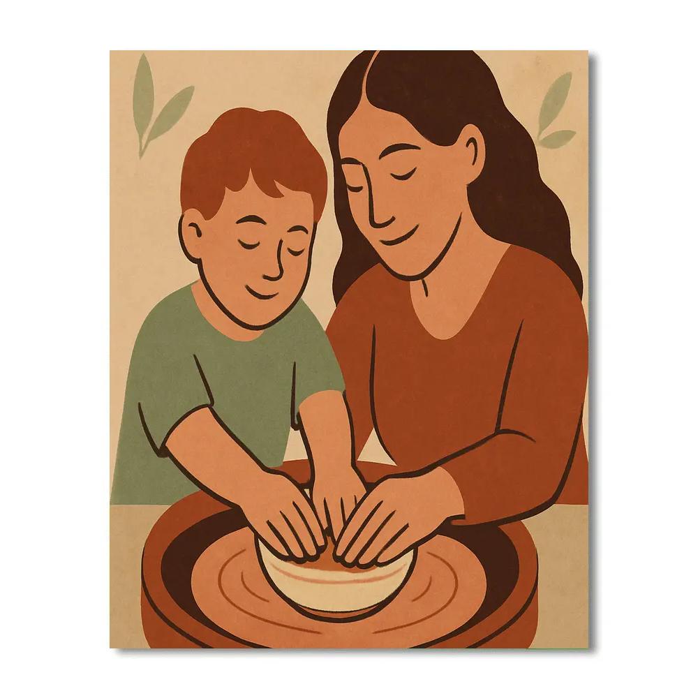 Handprint Clay Pot Keepsake Paint by numbers art