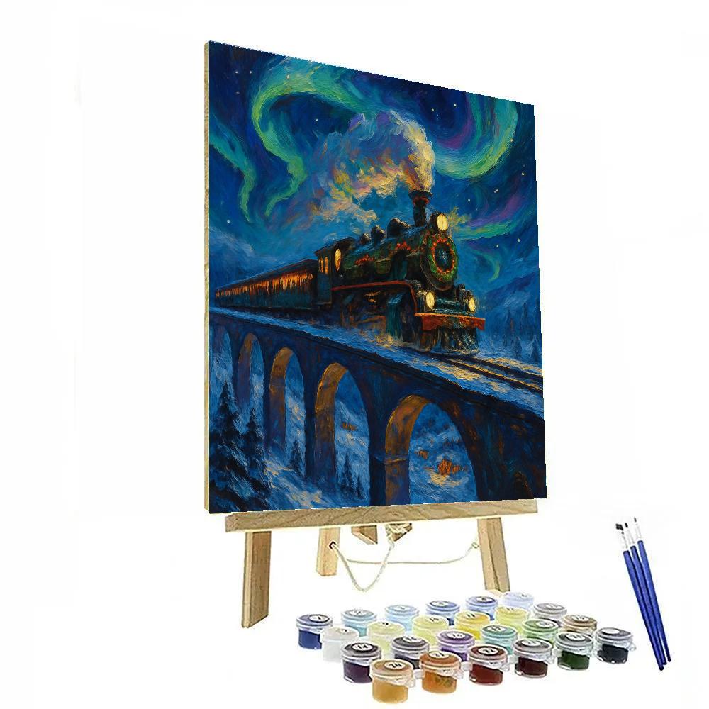 Polar Express On Aurora Bridge Paint by numbers art