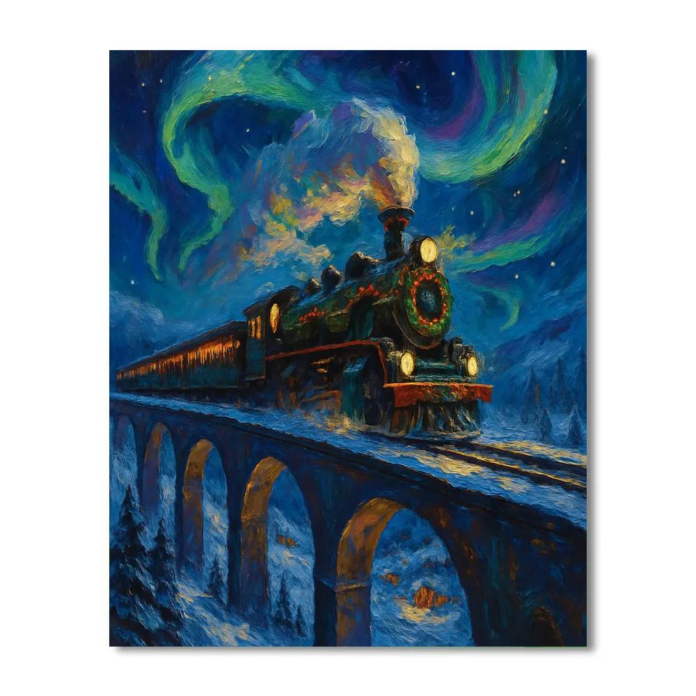 Polar Express On Aurora Bridge Paint by numbers art