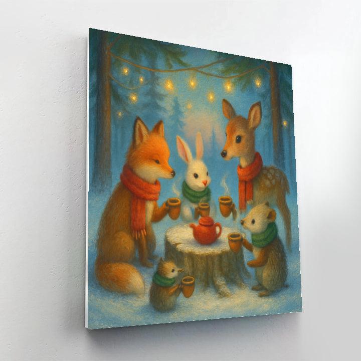 Frosty Woodland Tea Party paint by color