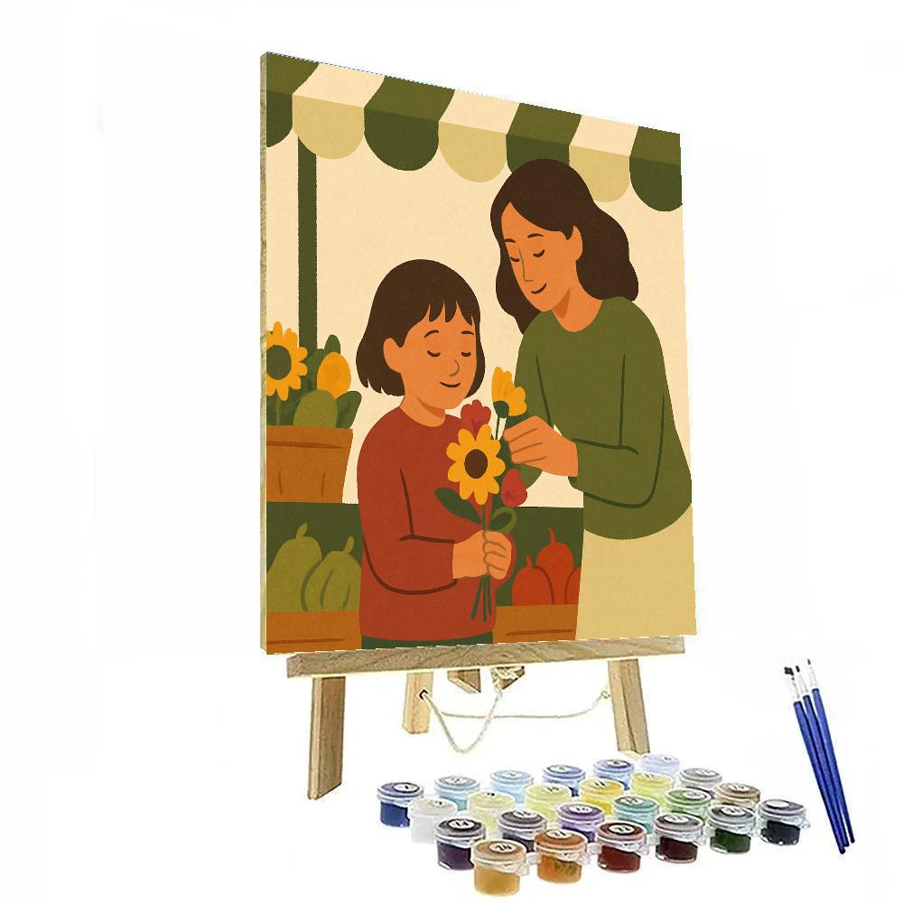 Farmers Market Flower Pick Together paint by number