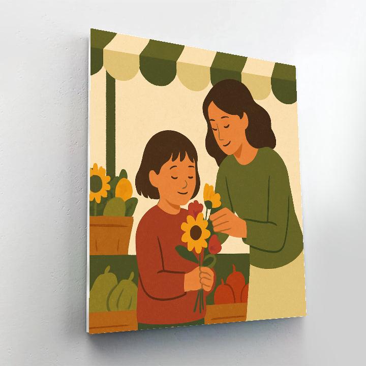Farmers Market Flower Pick Together paint by number