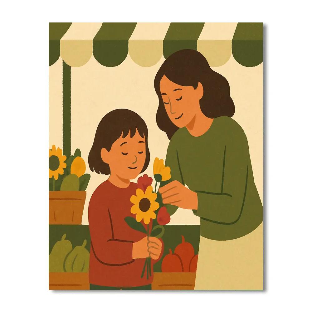 Farmers Market Flower Pick Together paint by number