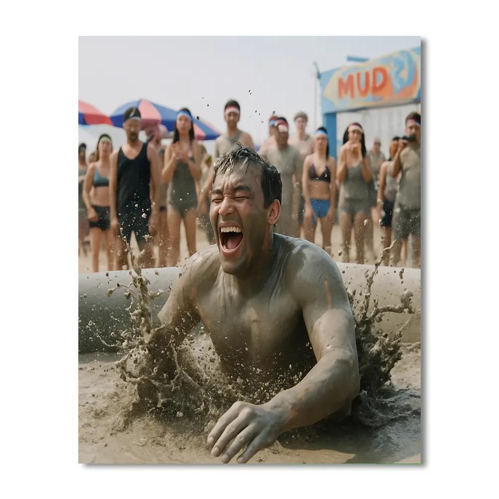 Boryeong Mud Festival Action Shot Daecheon Beach Number painting