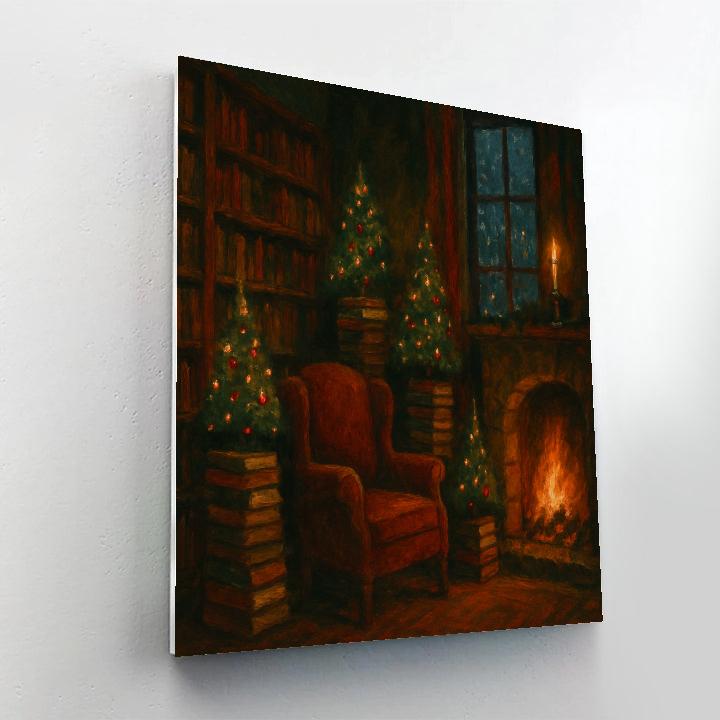 Secret Santa Library Nook Numbered painting kits