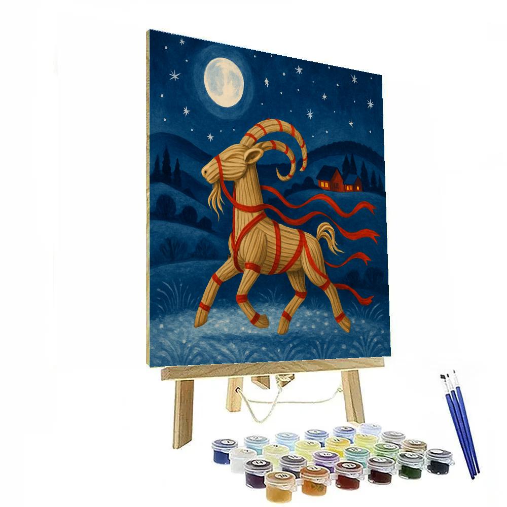 Yule Goat On Frozen Meadow paint by numbers