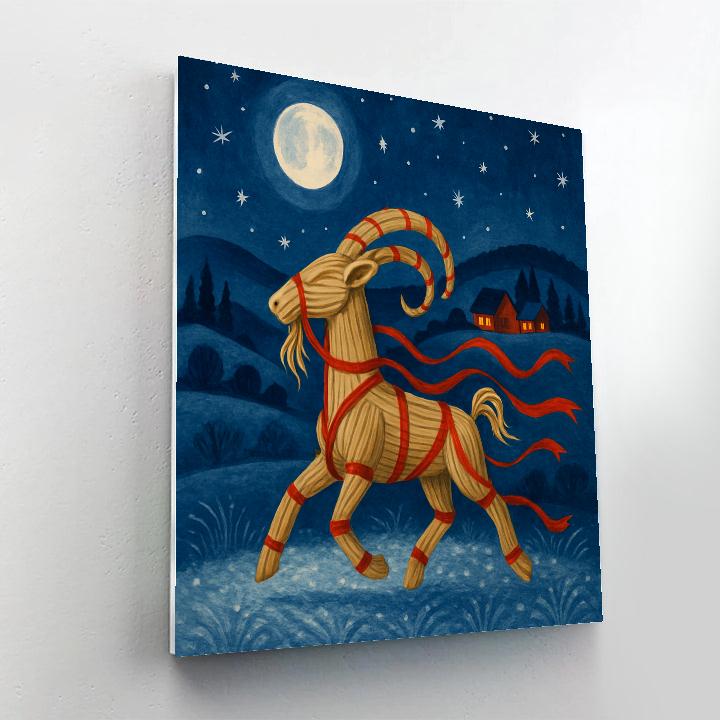 Yule Goat On Frozen Meadow paint by numbers