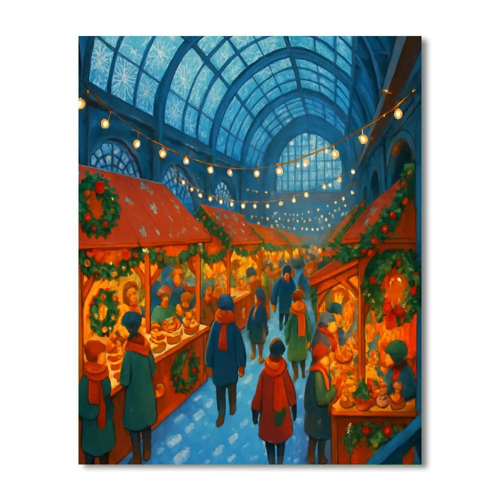 Holiday Market Under Glass Canopy Paint by numbers kits
