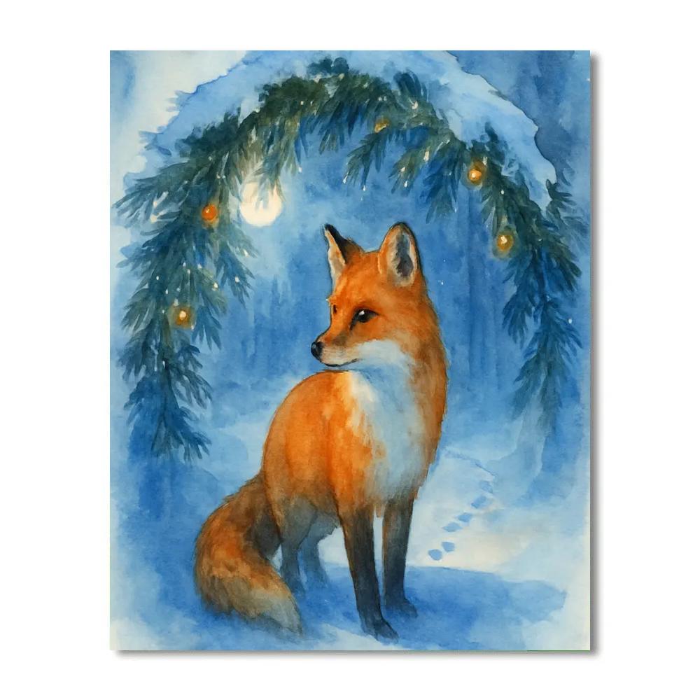 Moonlit Fox By Evergreen Archway paint by color