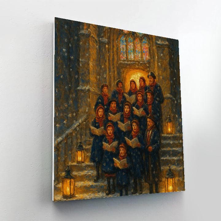 Snowy Choir On Cathedral Steps painting number kit