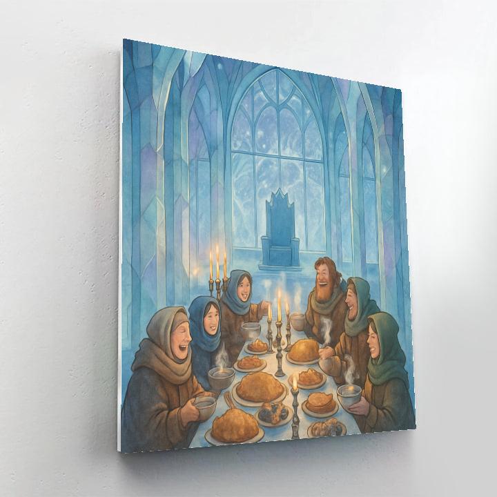 Enchanted Ice Castle Feast painting number kit