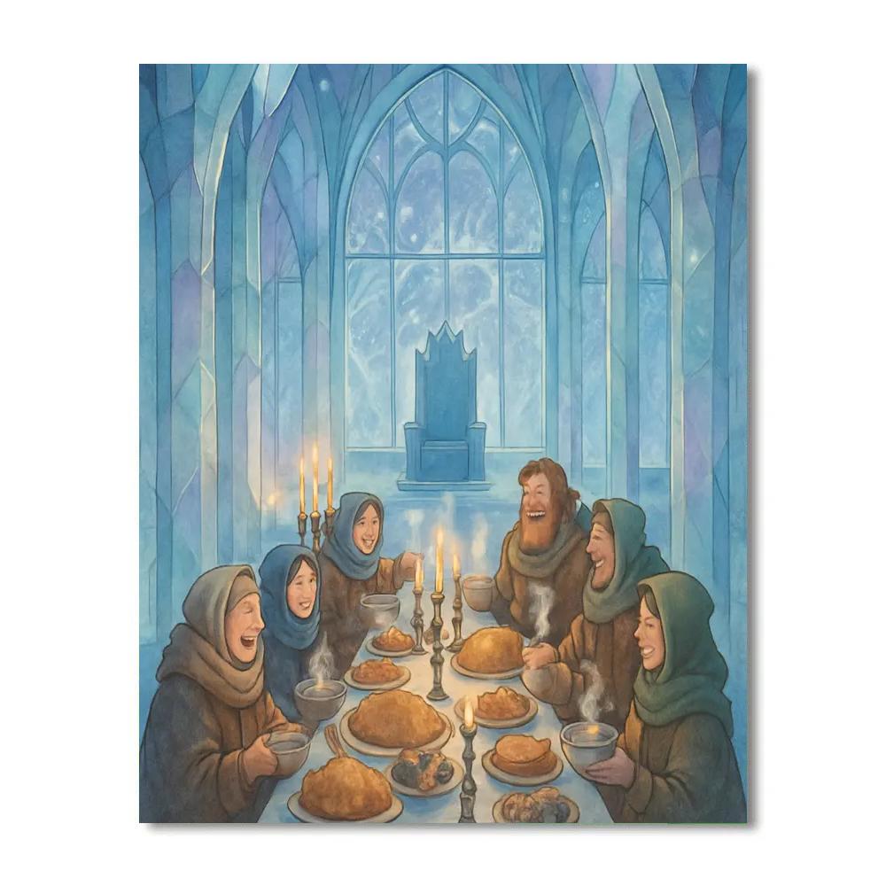 Enchanted Ice Castle Feast painting number kit
