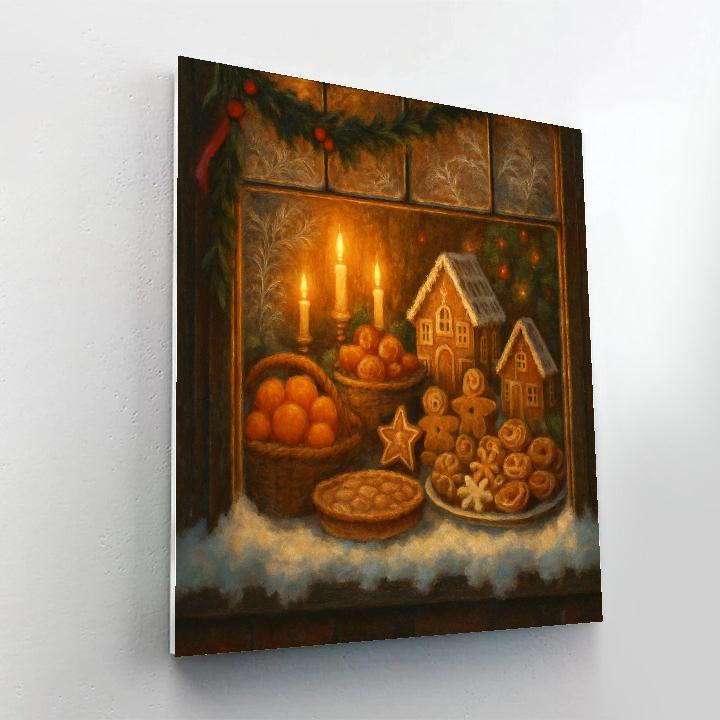Holiday Bakery Window Glow DIY paint by numbers