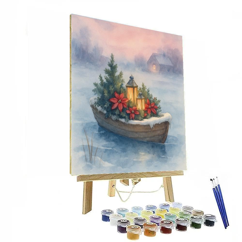 Frozen Pond Lantern Boat paint by color