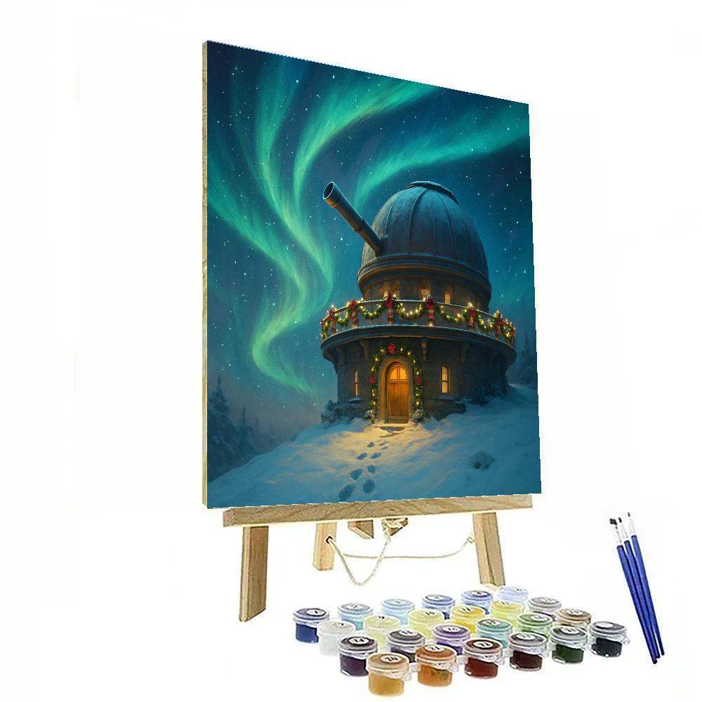Christmas Eve Snowy Observatory Number painting