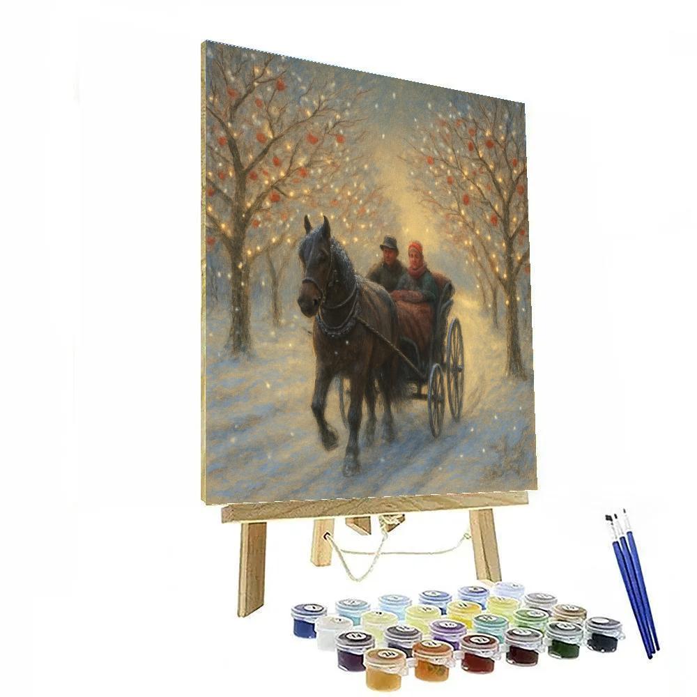 Carriage Ride Through Frosted Orchard Painting by numbers kit