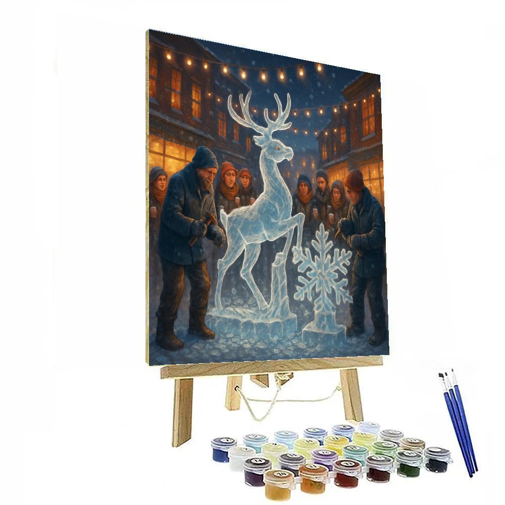 Ice Sculptors At Winter Festival painting number kit
