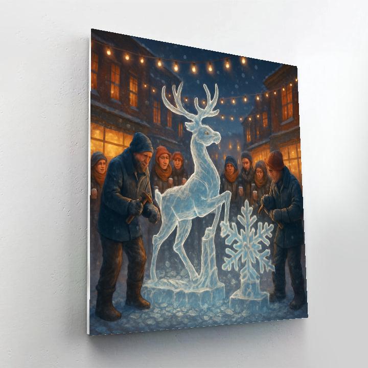 Ice Sculptors At Winter Festival painting number kit