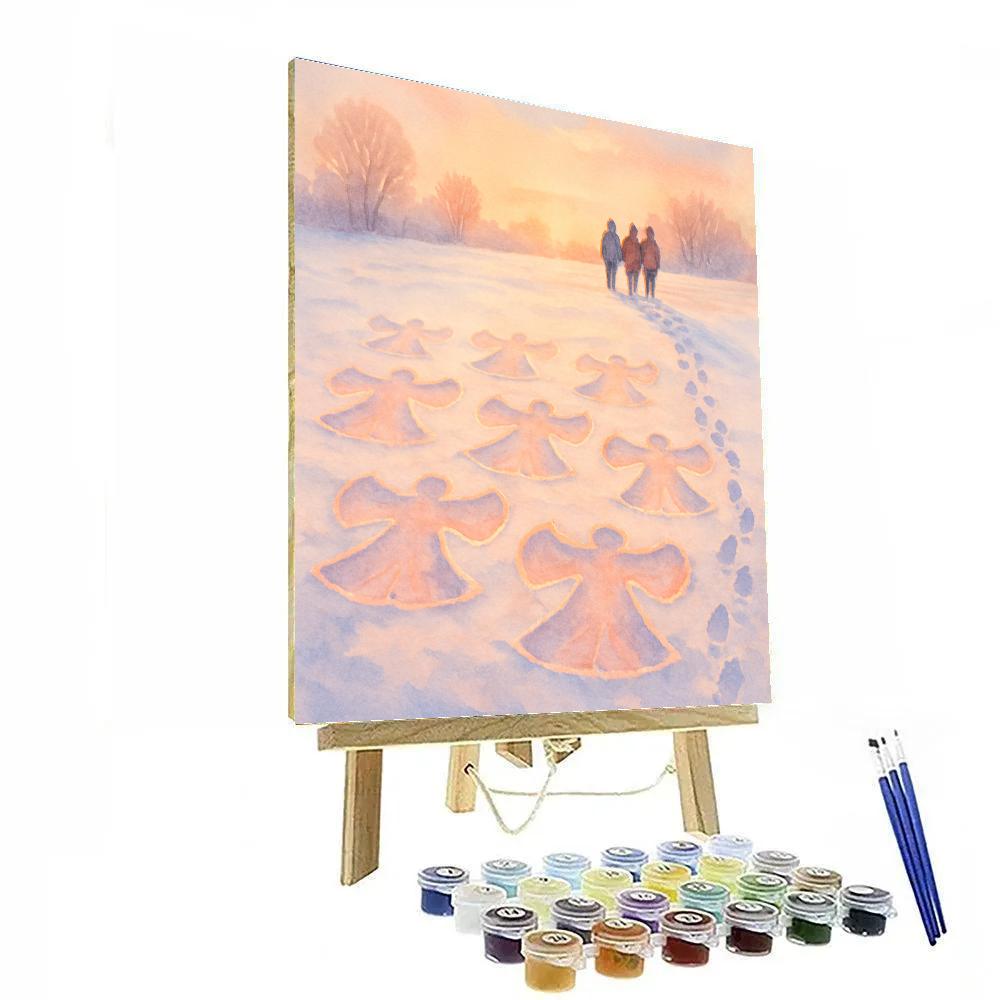 Snow Angel Field At Sunrise paint by numbers