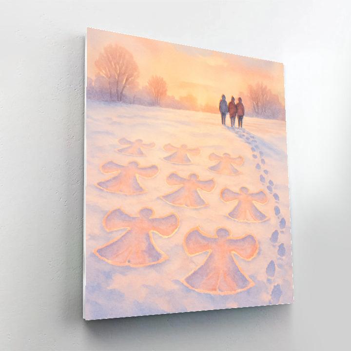 Snow Angel Field At Sunrise paint by numbers