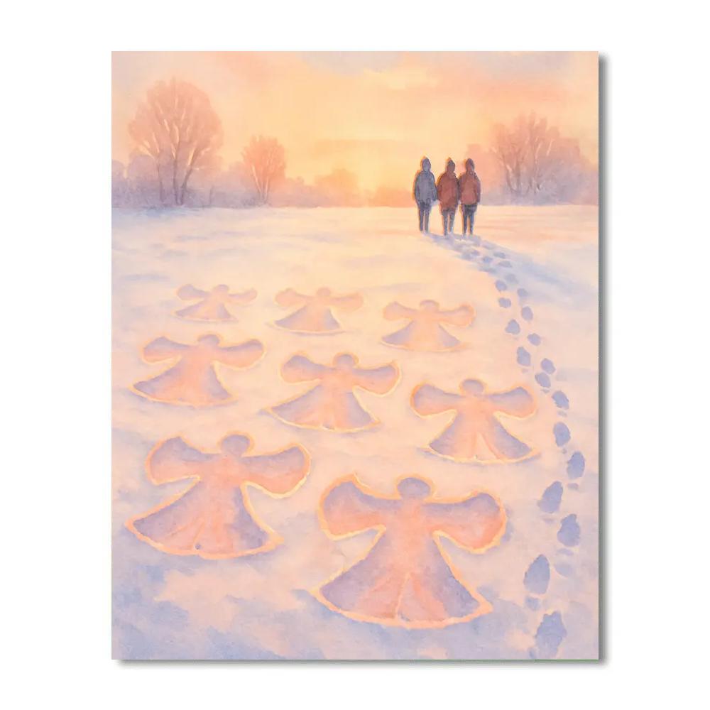 Snow Angel Field At Sunrise paint by numbers